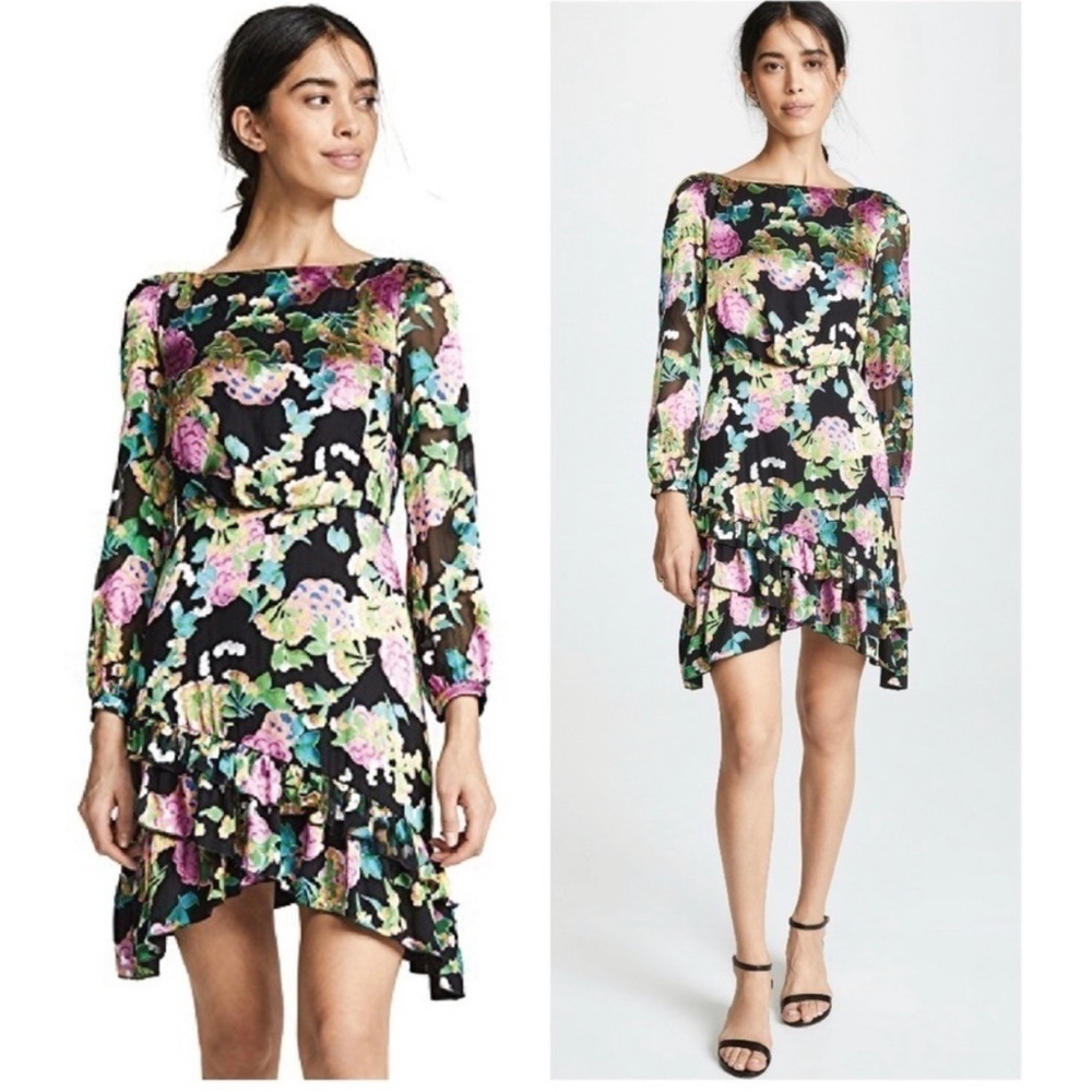 Saloni Felicia Hydrangea Printed Silk Long Sleeve
Dress 2